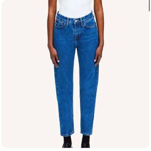 Hnst Mom High Waist Tapered Leg Pacific Blue‎ Denim Jeans Womens Size 28